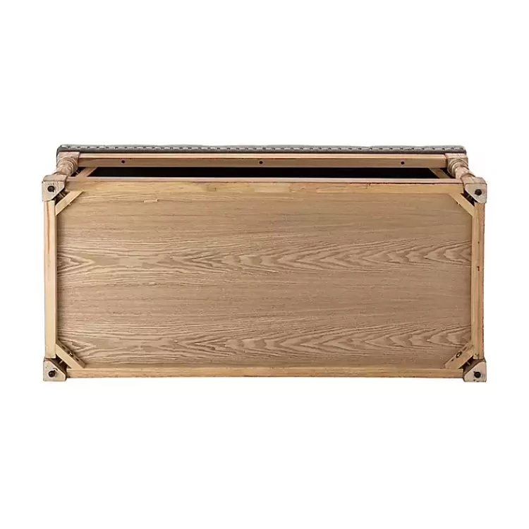 ivory_tufted_rectangle_wood_ottoman_4.webp Tufted Rectangle Wood Ottoman>Kirklands Home Shop