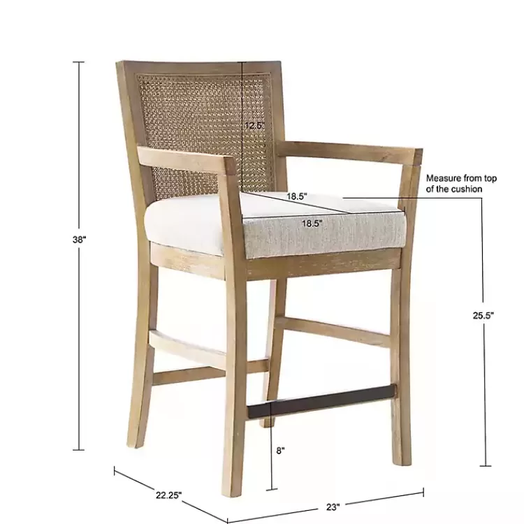 ivory_upholstered_cane_backrest_counter_stool_10.webp Upholstered Cane Backrest Counter Stool>Kirklands Home Online