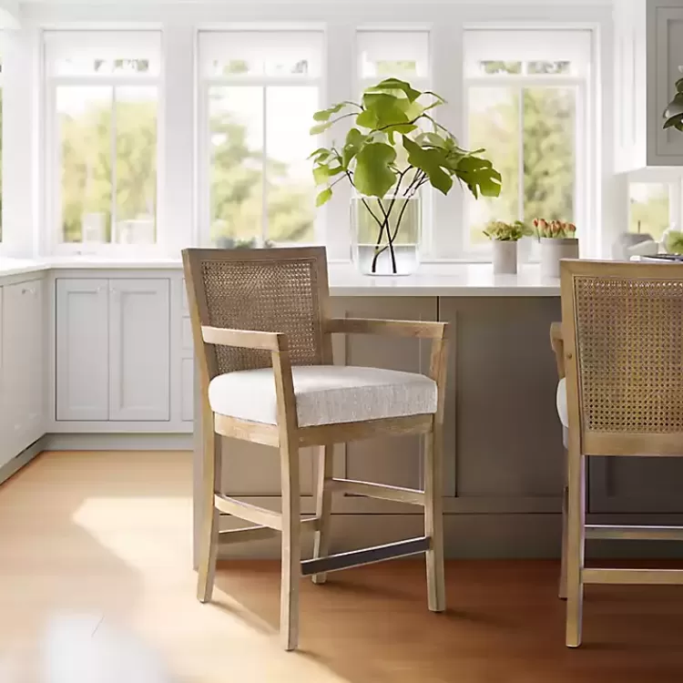 ivory_upholstered_cane_backrest_counter_stool_2.webp Upholstered Cane Backrest Counter Stool>Kirklands Home Online