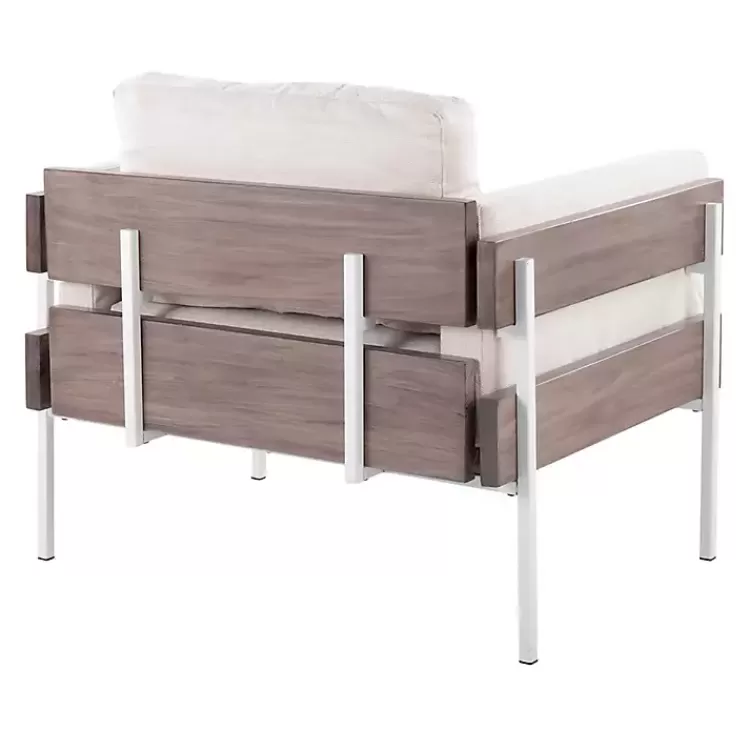 ivory_upholstered_gray_wood_accent_chair_2.webp Ivory Upholstered Wood Accent Chair>Kirklands Home Outlet