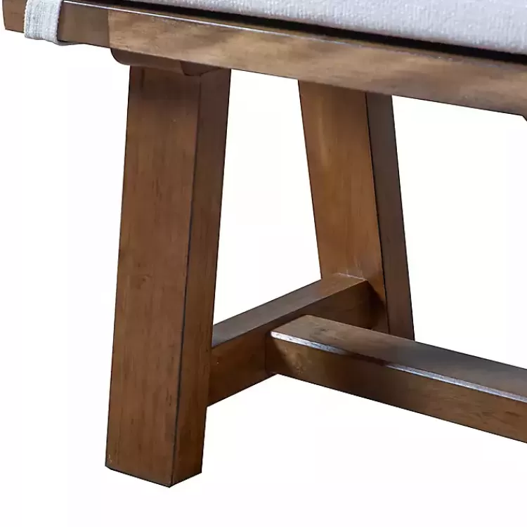 ivory_upholstered_rustic_wood_katie_dining_bench_4.webp Upholstered Rustic Wood Katie Dining Bench>Kirklands Home Hot