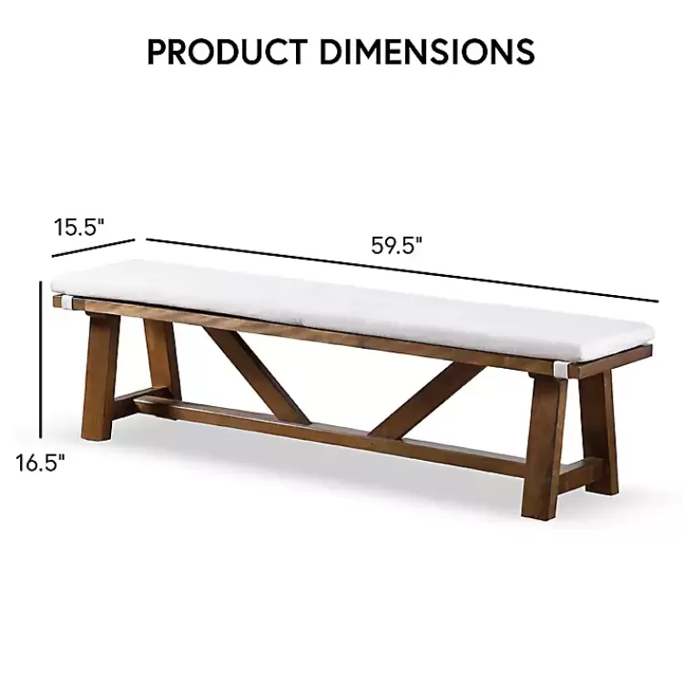 ivory_upholstered_rustic_wood_katie_dining_bench_8.webp Upholstered Rustic Wood Katie Dining Bench>Kirklands Home Hot