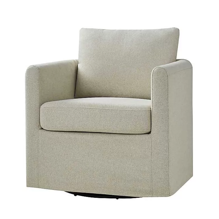 Upholstered Vasser Slipcover Swivel Chair>Kirklands Home Clearance