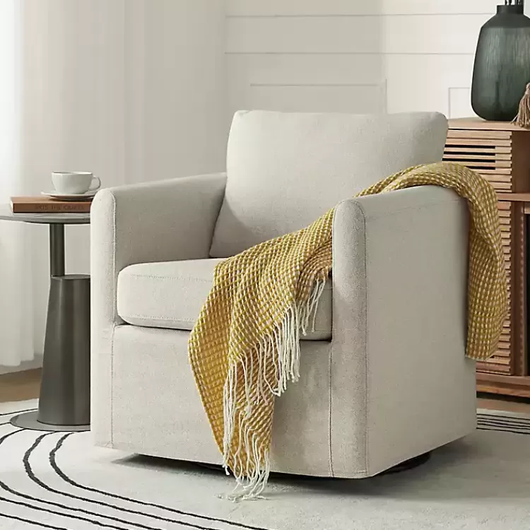 Upholstered Vasser Slipcover Swivel Chair>Kirklands Home Clearance