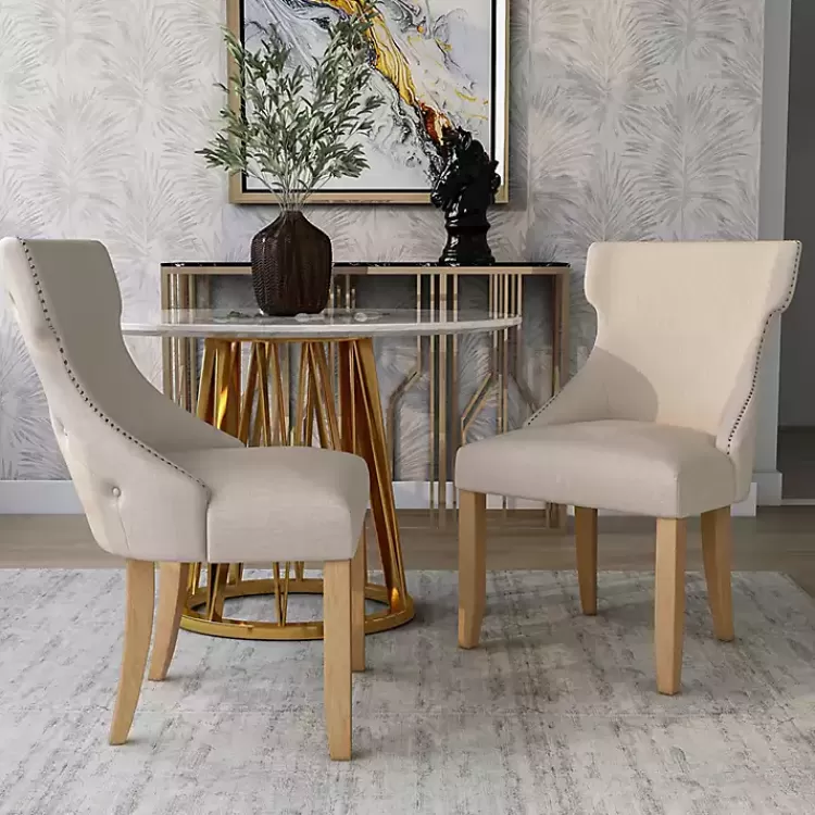 ivory_upholstered_wingback_dining_chairs_set_of__5.webp Upholstered Wingback Dining Chairs, Set of 2>Kirklands Home Store