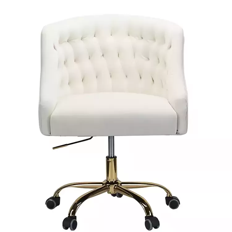 Velvet Tufted Golden Leg Swivel Office Chair>Kirklands Home Discount