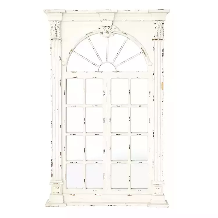 Ivory Window Frame Beveled Mirror>Kirklands Home Outlet