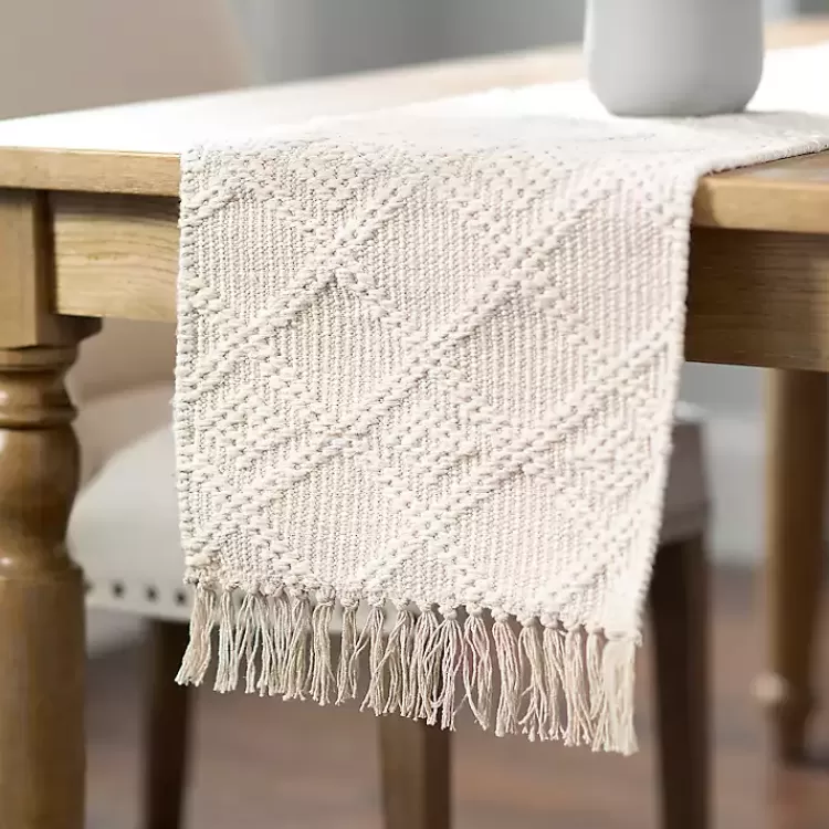 Woven Lattice Tasseled Table Runner>Kirklands Home Cheap