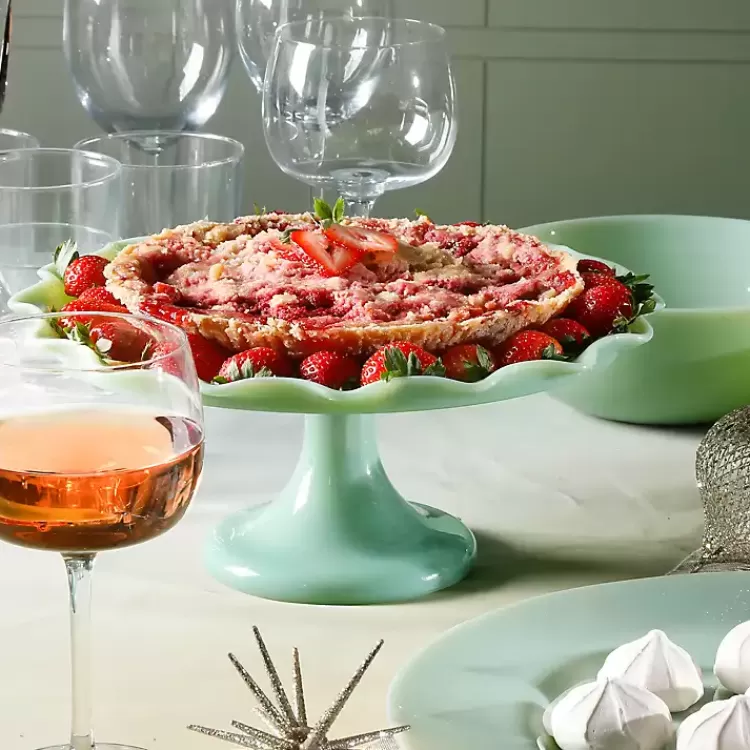 Jadeite Glass Martha Stewart Scalloped Cake Stand>Kirklands Home Outlet