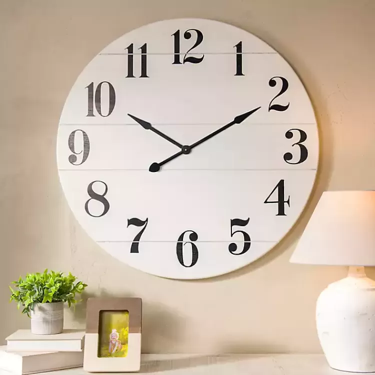 jake_white_and_black_wooden_wall_clock_2.webp Jake and Black Wooden Wall Clock>Kirklands Home Outlet
