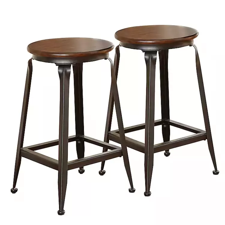 Jaxon Wood and Metal Counter Stools, Set of 2>Kirklands Home Best Sale