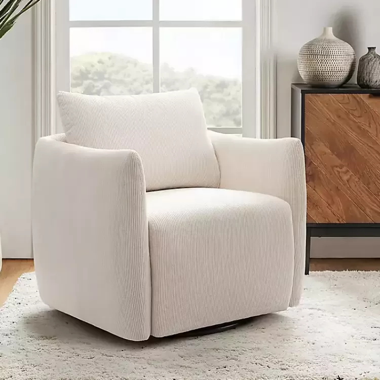 Jerri Corduroy Swivel Accent Chair>Kirklands Home Shop