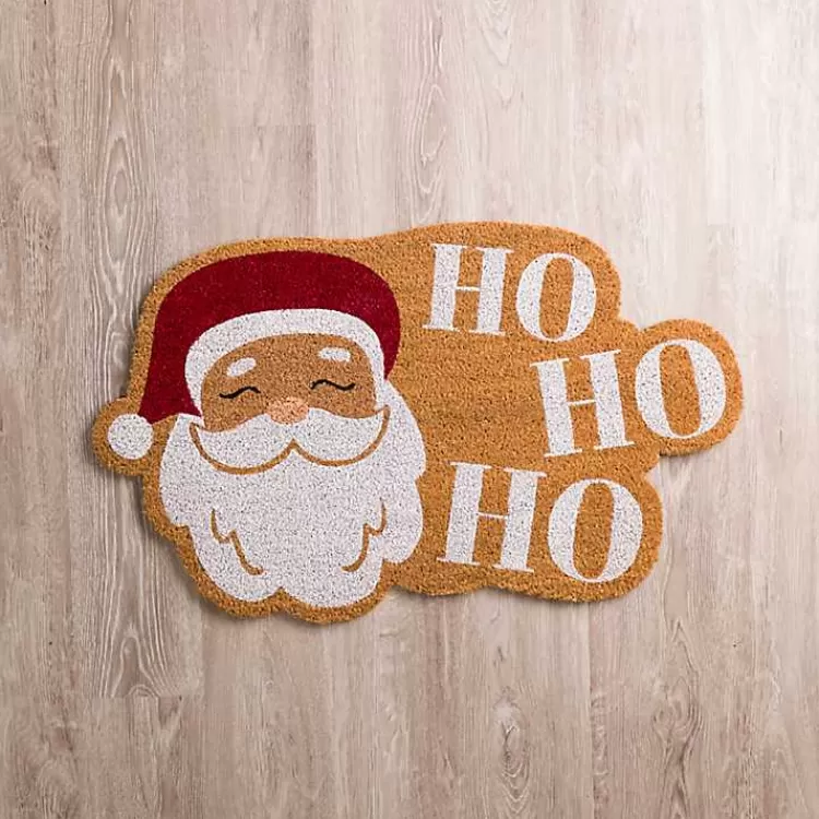 Jolly Santa Claus Ho Ho Ho Coir Doormat>Kirklands Home Store