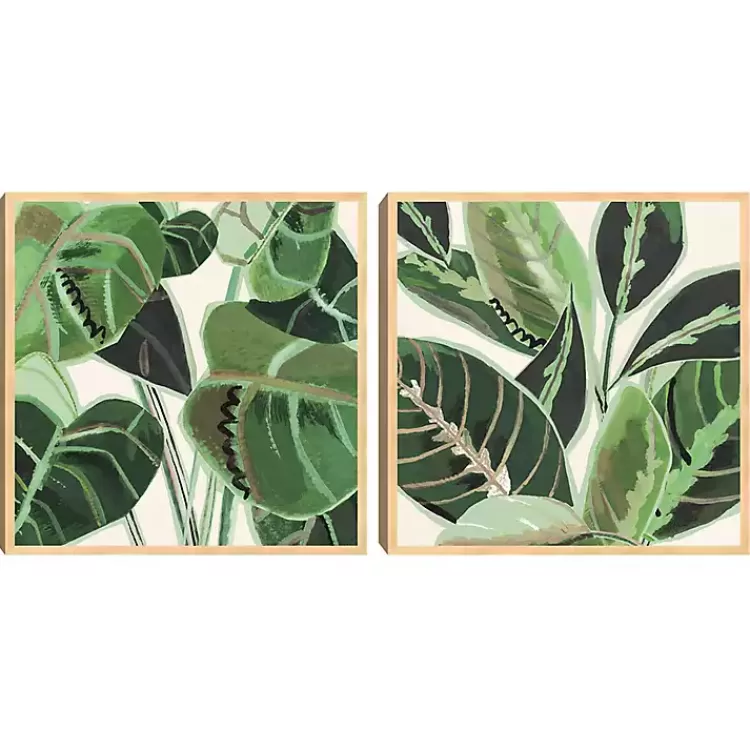 Jungle Close Up Framed Canvas Art Prints, Set of 2>Kirklands Home Cheap