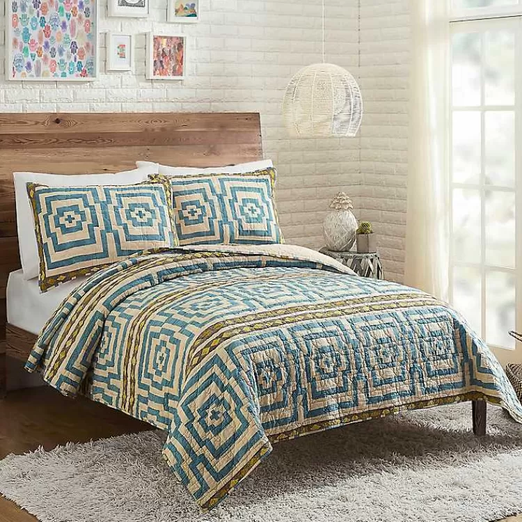 Justina Blakeney Blue Hypnotic Queen Quilt Set>Kirklands Home Sale