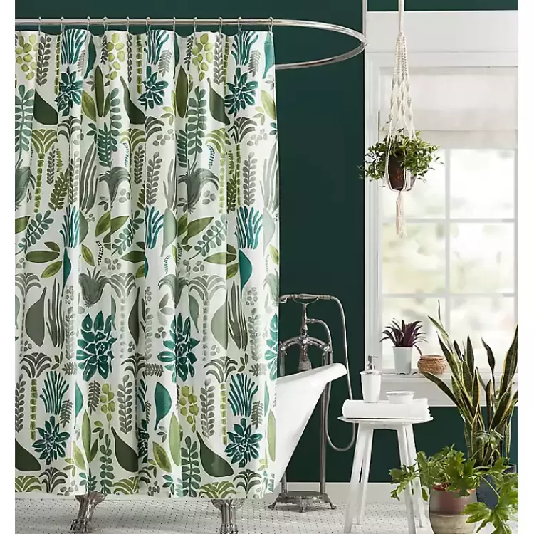 Justina Blakeney Green Jardin Shower Curtain>Kirklands Home New