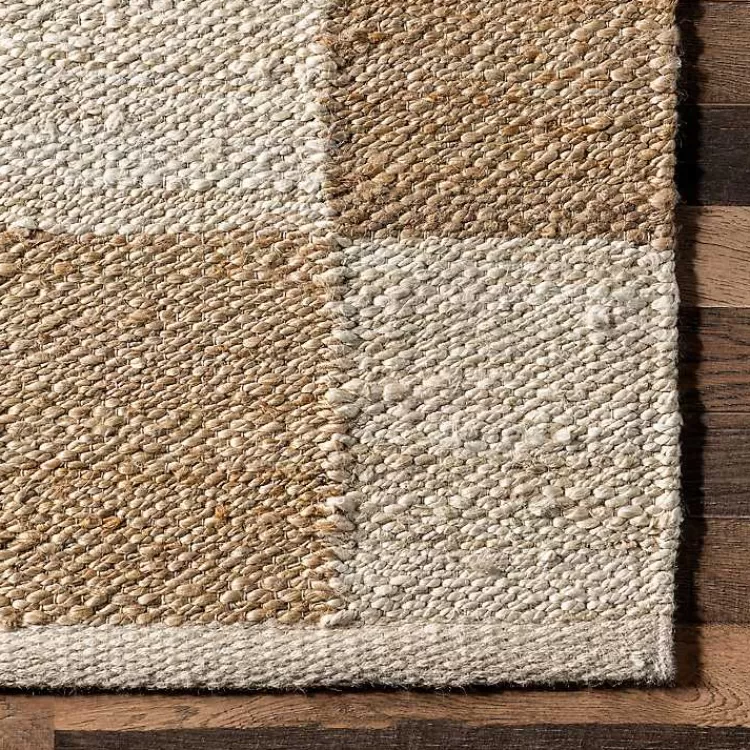 jute_tan_checkered_area_rug_x_4.webp Jute Tan Checkered Area Rug, 5x8>Kirklands Home Best Sale