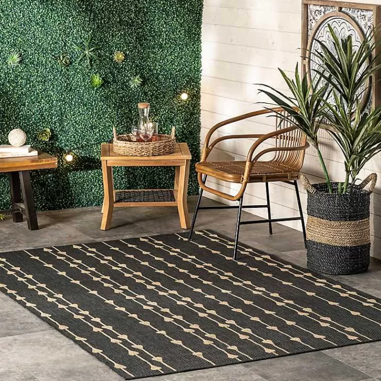 Kendall Gray Vertical Teardrop Outdoor Rug, 5x8>Kirklands Home Cheap