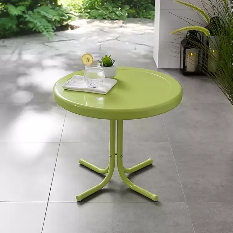 Key Lime Retro Metal Outdoor Side Table>Kirklands Home Cheap