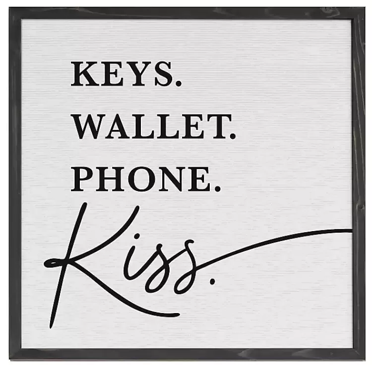 Keys Wallet Kiss Framed Wall Plaque>Kirklands Home New