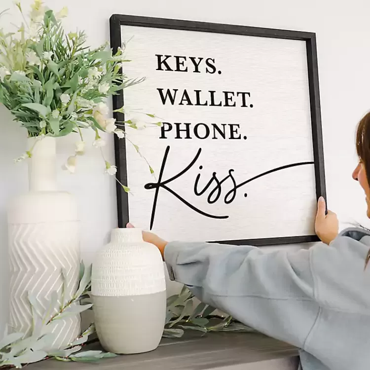 Keys Wallet Kiss Framed Wall Plaque>Kirklands Home New