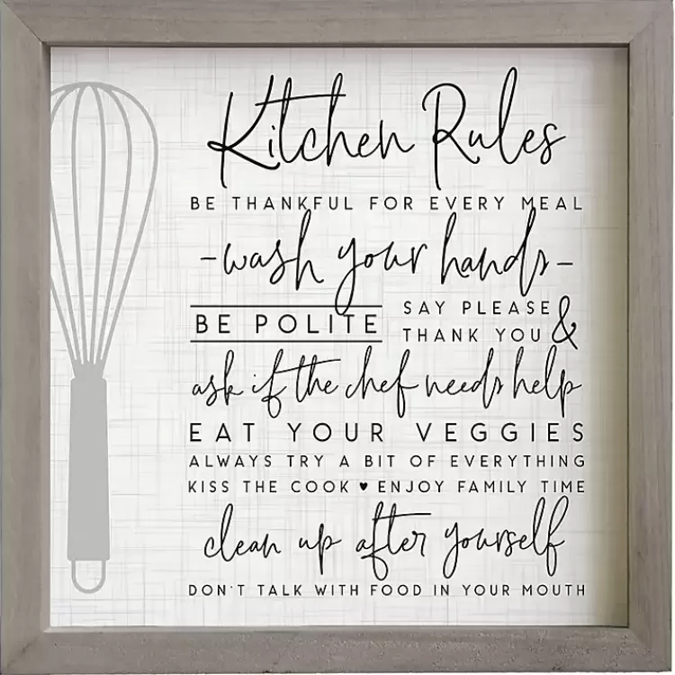 Kitchen Rules Framed Wall Plaque>Kirklands Home Shop