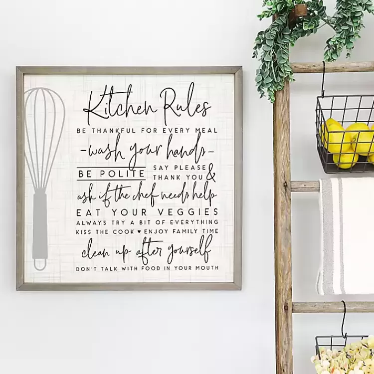Kitchen Rules Framed Wall Plaque>Kirklands Home Shop