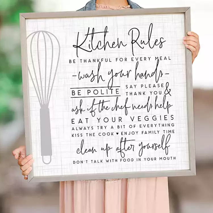 kitchen_rules_framed_wall_plaque_3.webp Kitchen Rules Framed Wall Plaque>Kirklands Home Shop