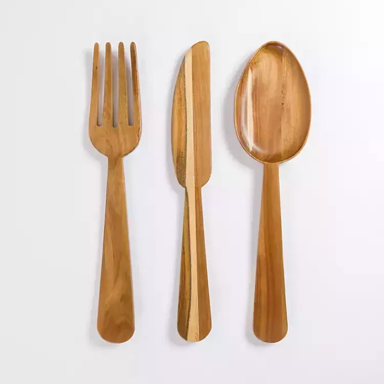 Kitchen Utensil Wooden Wall Plaques, Set of 3>Kirklands Home Best