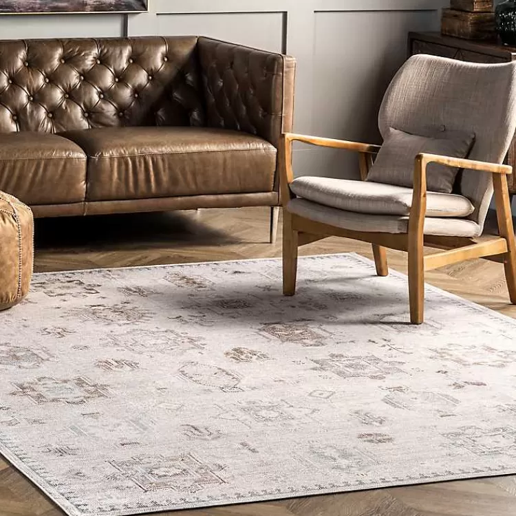 Krystin Distressed Washable Area Rug, 5x8>Kirklands Home Fashion