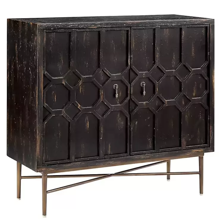 Laini Distressed Modern Carved Cabinet>Kirklands Home Shop