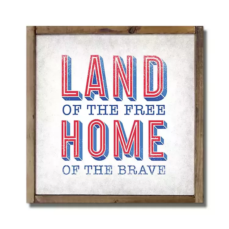 Land of the Free Framed Wood Wall Plaque>Kirklands Home Discount