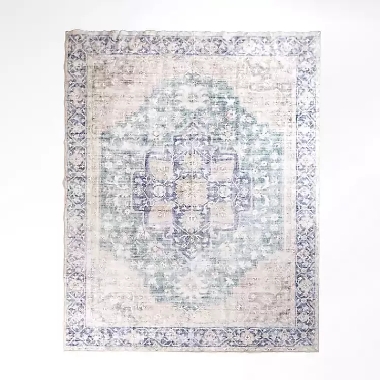 Lara Blue Medallion Washable Area Rug, 8x10>Kirklands Home Cheap