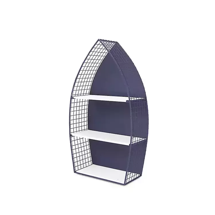 Large Navy and White Rowboat Bookshelf, 30 in.>Kirklands Home Cheap