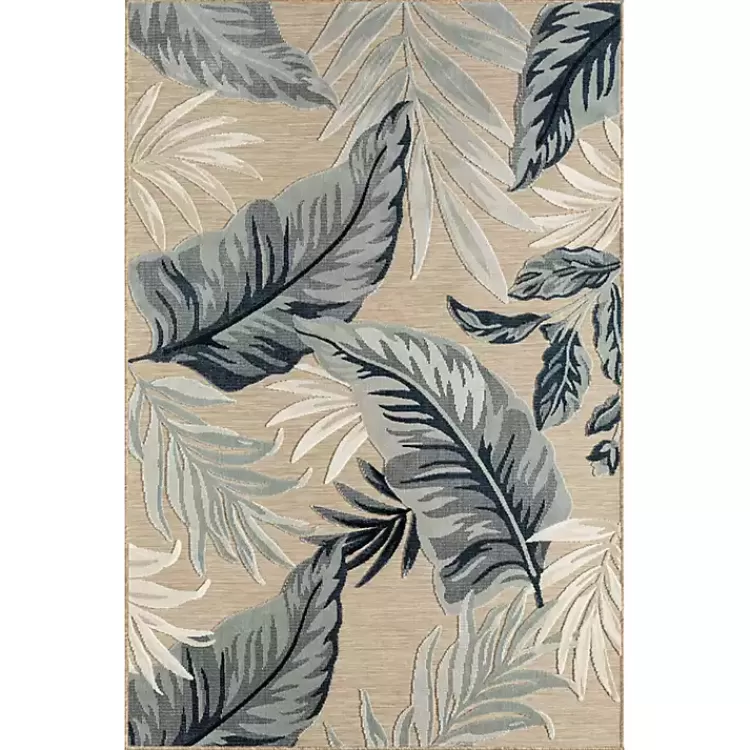 Large Print Tropical Leaf Outdoor Area Rug, 7x9>Kirklands Home Best Sale