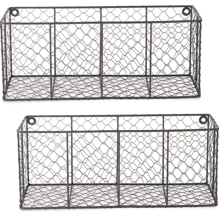 Large Wall Hanging Chicken Wire Baskets, Set of 2>Kirklands Home Cheap