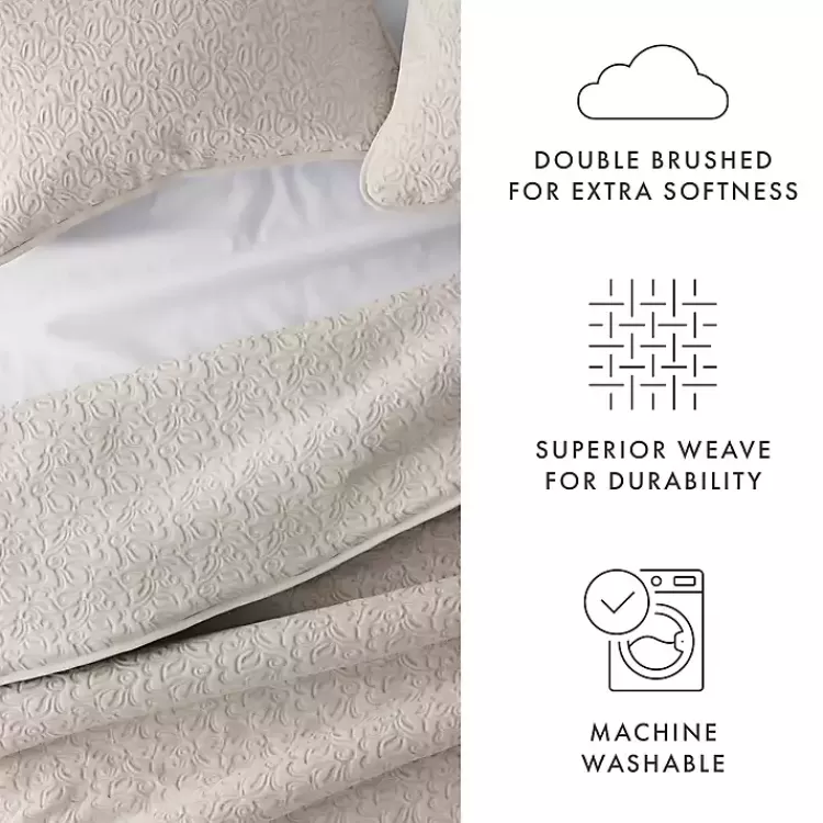 latte_floral_stitch_pc_king_quilt_set_5.webp Latte Floral Stitch 3-pc. King Quilt Set>Kirklands Home New