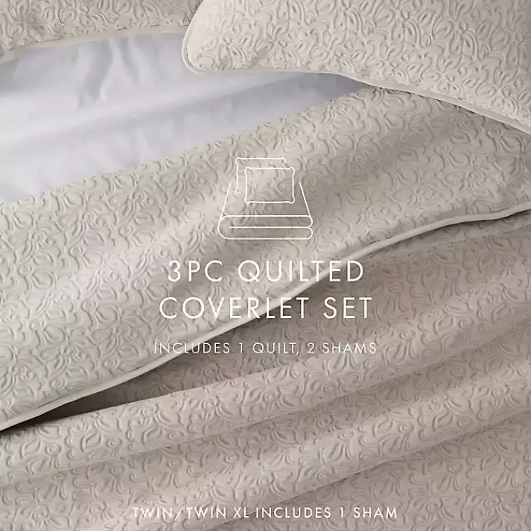 latte_floral_stitch_pc_king_quilt_set_7.webp Latte Floral Stitch 3-pc. King Quilt Set>Kirklands Home New