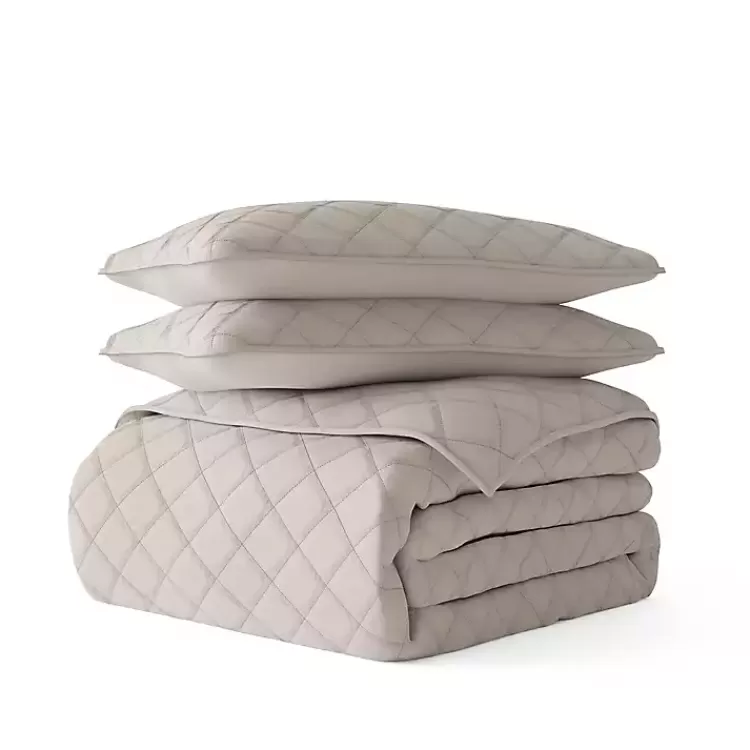 Latte Stitched Diamond 3-pc. King Quilt Set>Kirklands Home Online