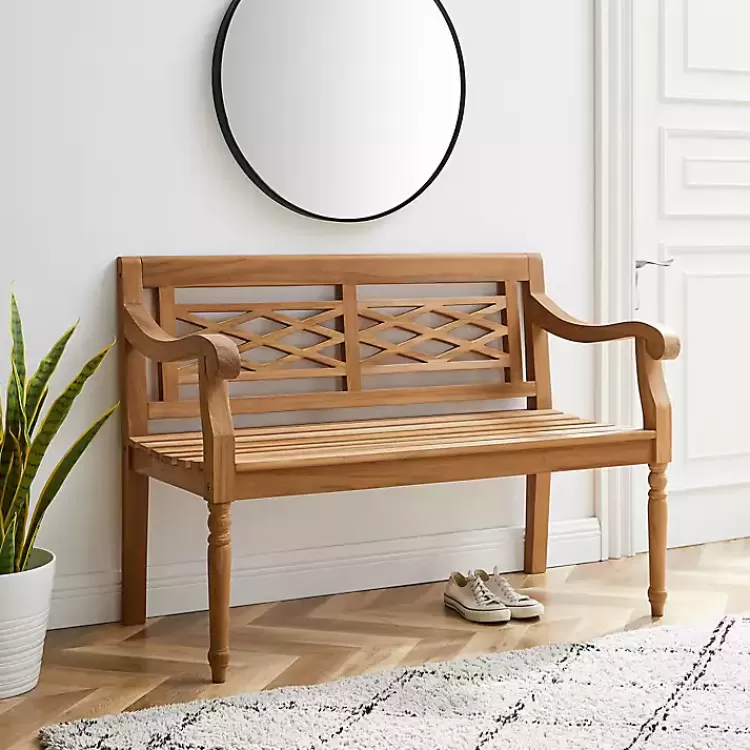 lattice_teakwood_slatted_outdoor_bench_5.webp Lattice Teakwood Slatted Outdoor Bench>Kirklands Home Sale