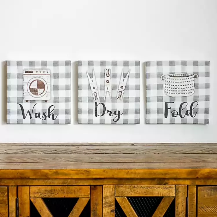 Laundry Sentiment Canvas Art Prints, Set of 3>Kirklands Home Best