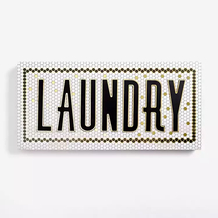 Laundry Subway Tile Wall Plaque>Kirklands Home Fashion