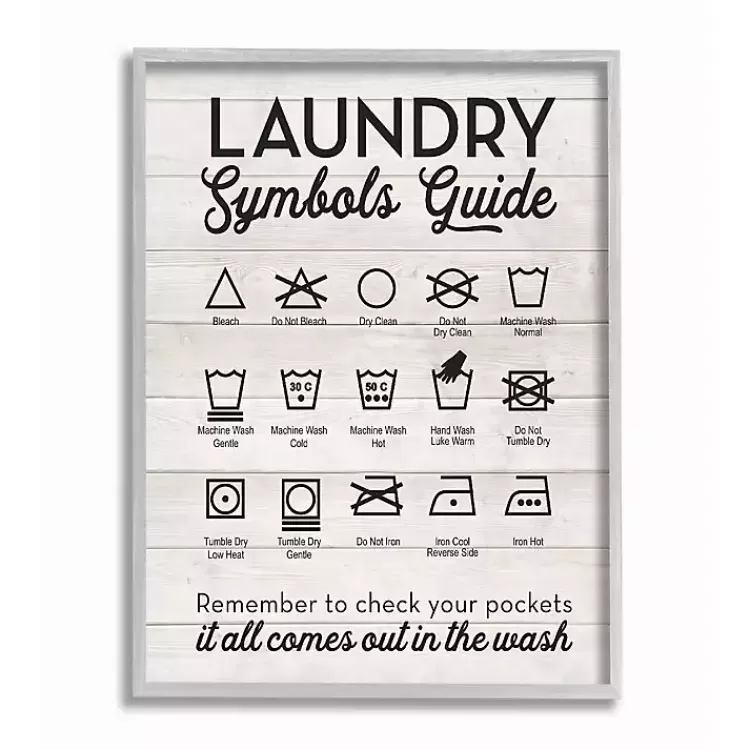 Laundry Symbols Guide Framed Art Print>Kirklands Home Cheap