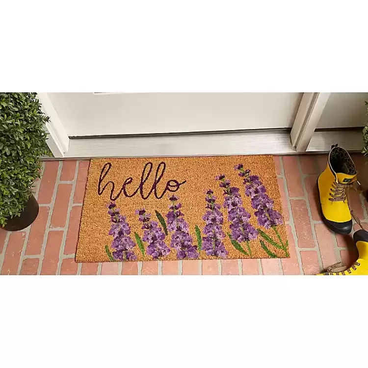 lavender_hello_doormat_2.webp Lavender Hello Doormat>Kirklands Home Fashion