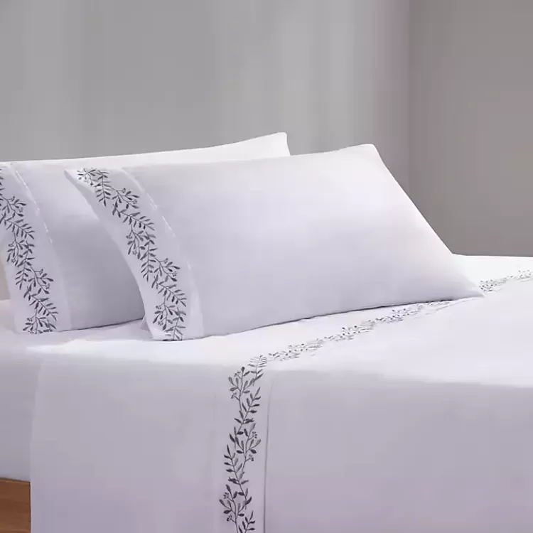 Leafy Vine Hem Microfiber 4-pc. Full Sheet Set>Kirklands Home Online