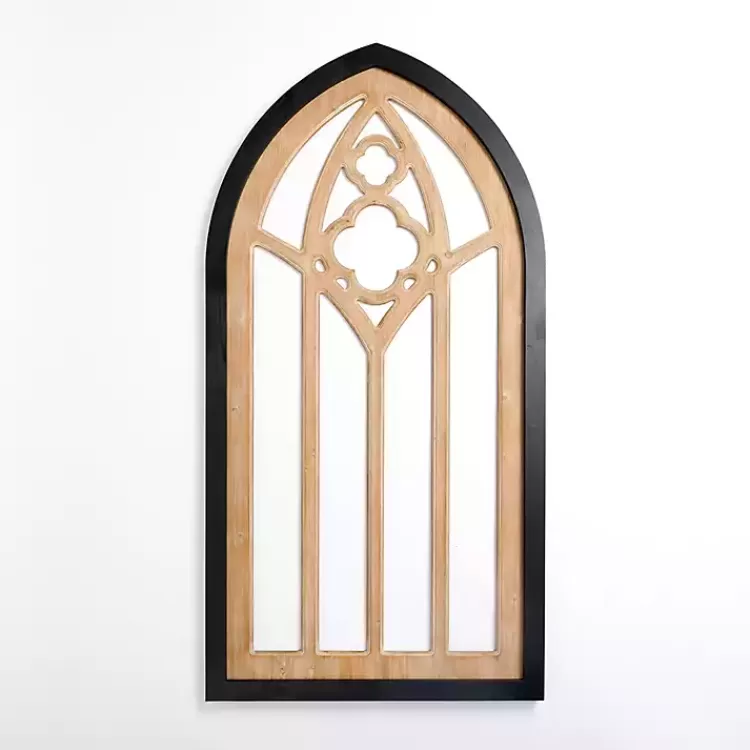 Leah Black and Natural Wood Arched Wall Plaque>Kirklands Home Outlet