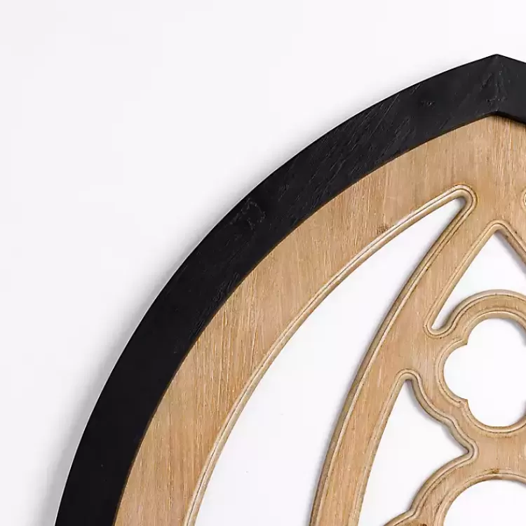 Leah Black and Natural Wood Arched Wall Plaque>Kirklands Home Outlet