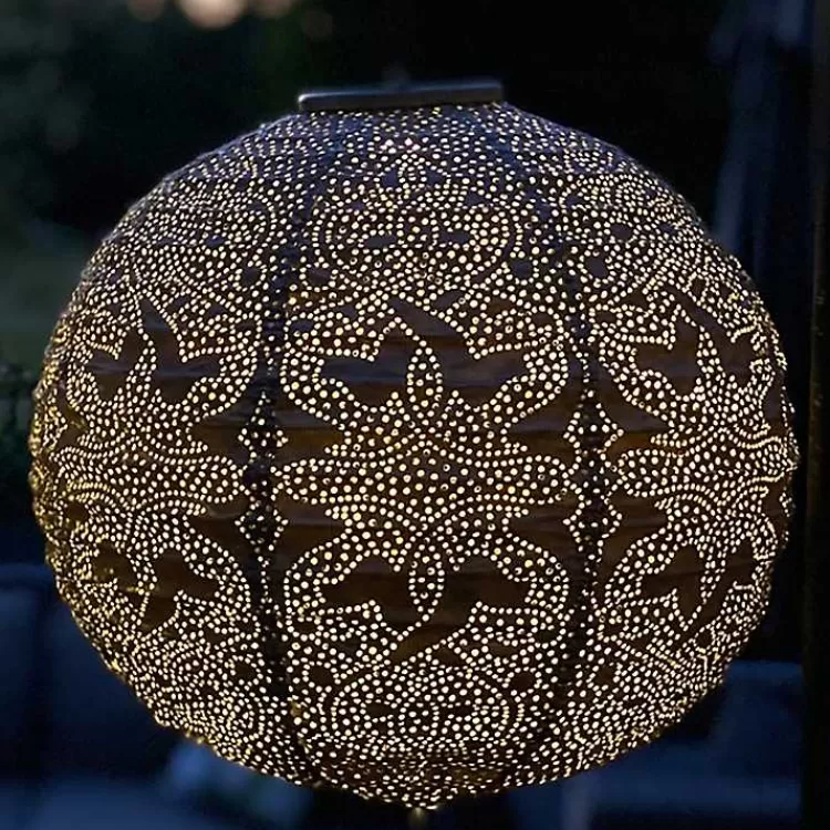 LED Round Taupe Outdoor Hanging Lantern>Kirklands Home Sale