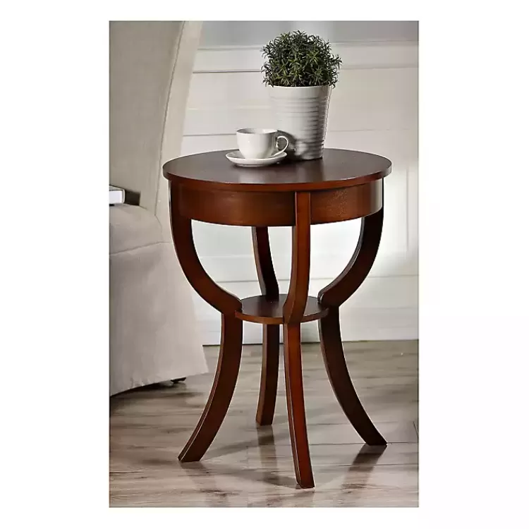 Leila Round Cherry Accent Table>Kirklands Home Hot
