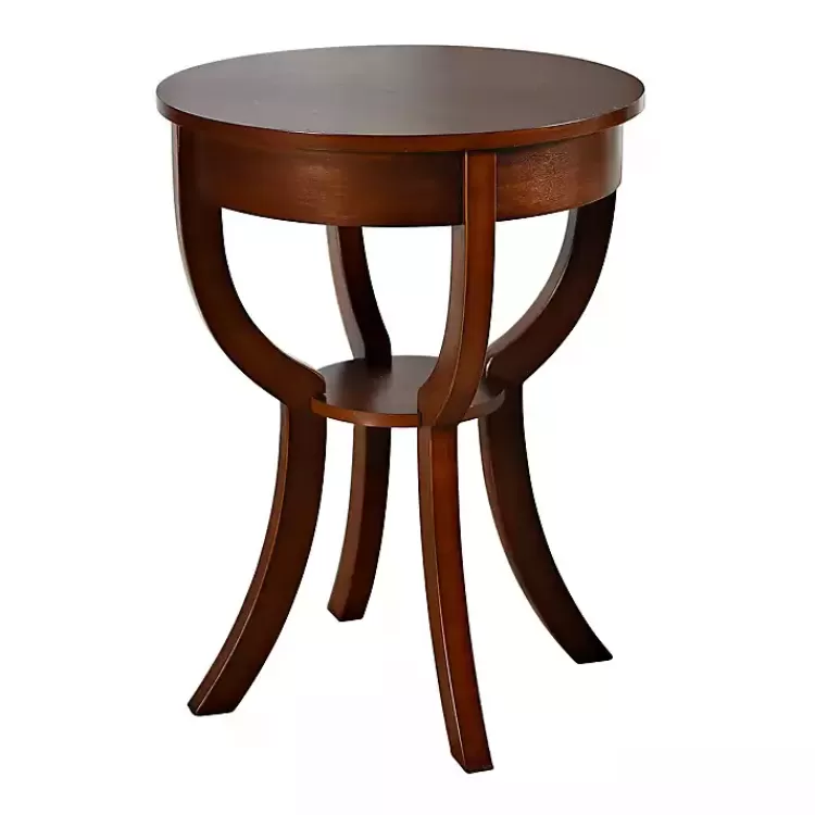 Leila Round Cherry Accent Table>Kirklands Home Hot